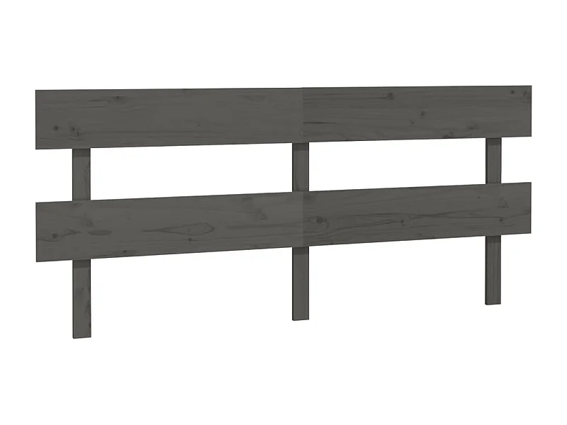 Tête de lit Gris 204x3x81 Bois massif de pin