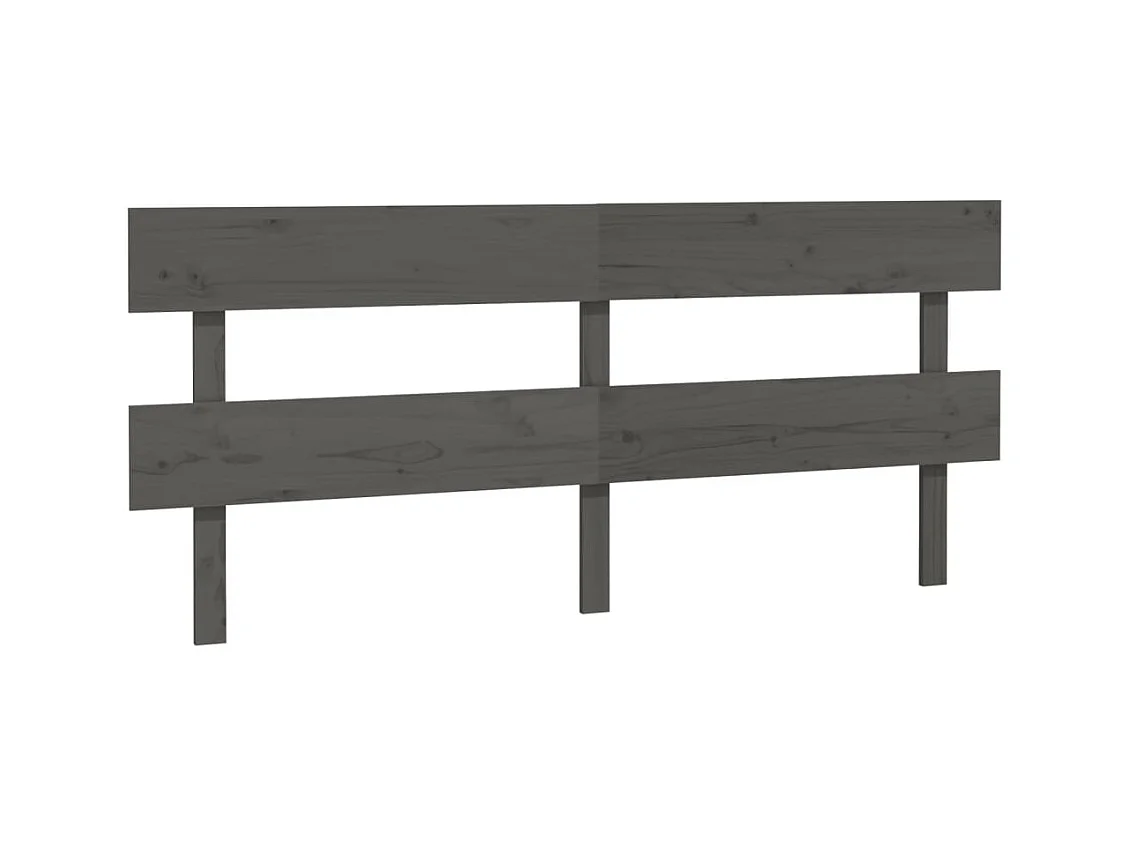 Tête de lit Gris 204x3x81 Bois massif de pin
