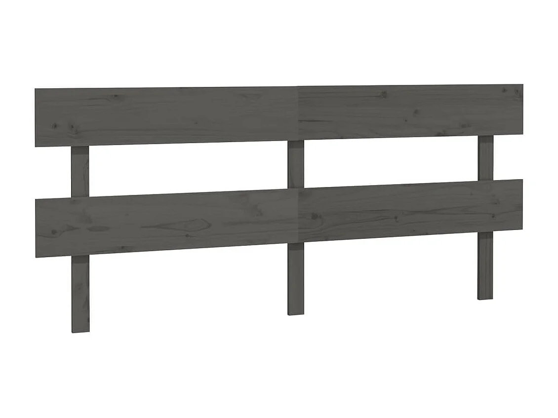 Tête de lit Gris 204x3x81 Bois massif de pin
