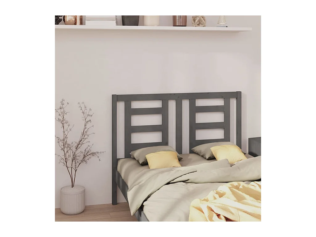 Tête de lit Gris 146x4x100 Bois massif de pin