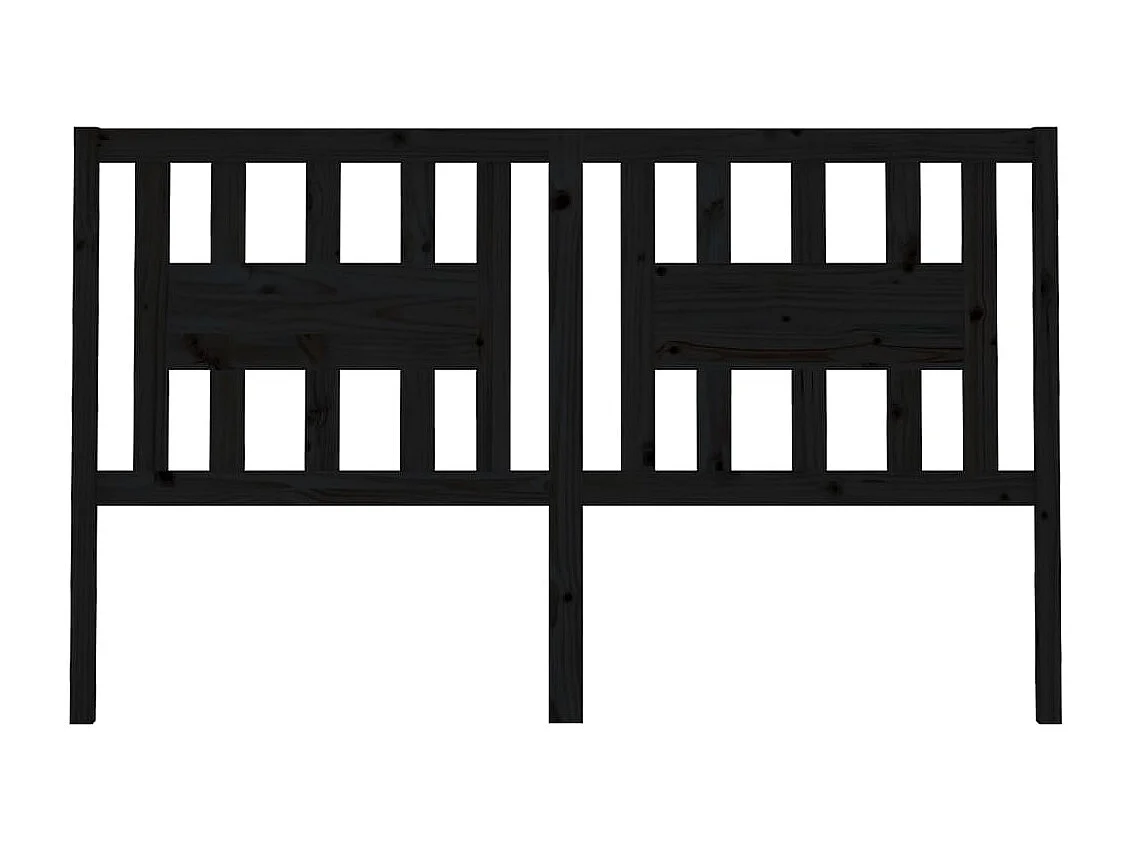 Tête de lit Noir 166x4x100 Bois massif de pin