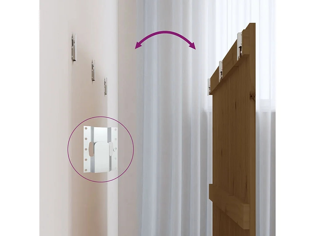 Tête de lit murale Marron miel 140x3x90 Bois massif de pin