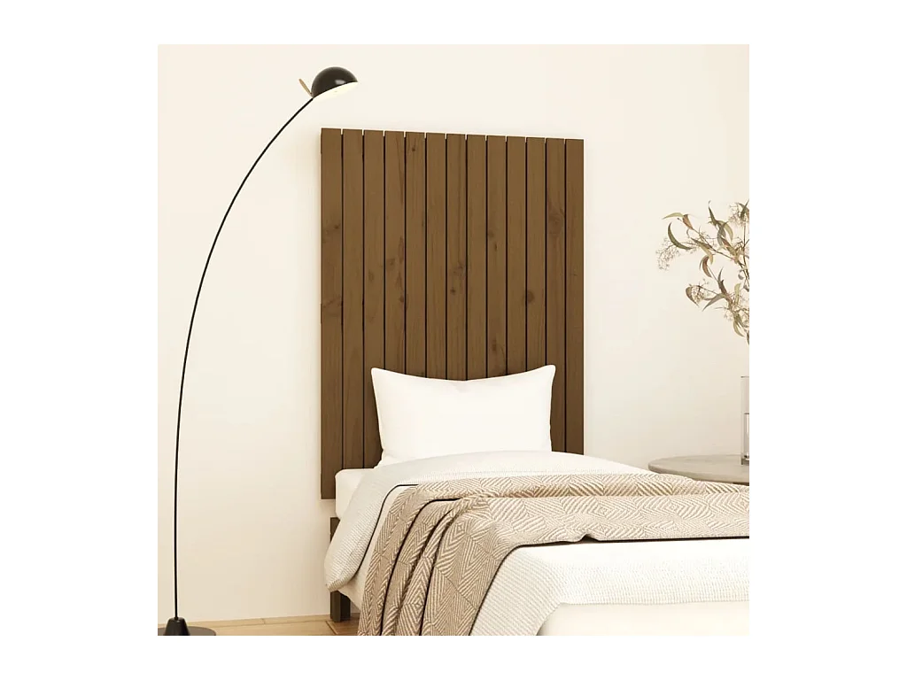 Tête de lit murale Marron miel 82,5x3x110 Bois massif de pin