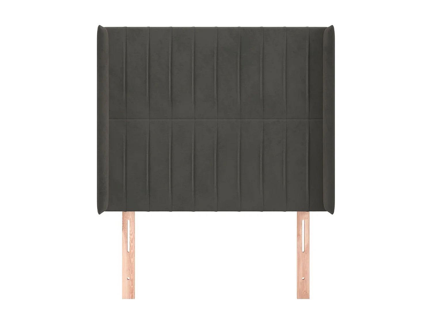 Tête de lit avec oreilles Gris foncé 93x16x118-128 Velours