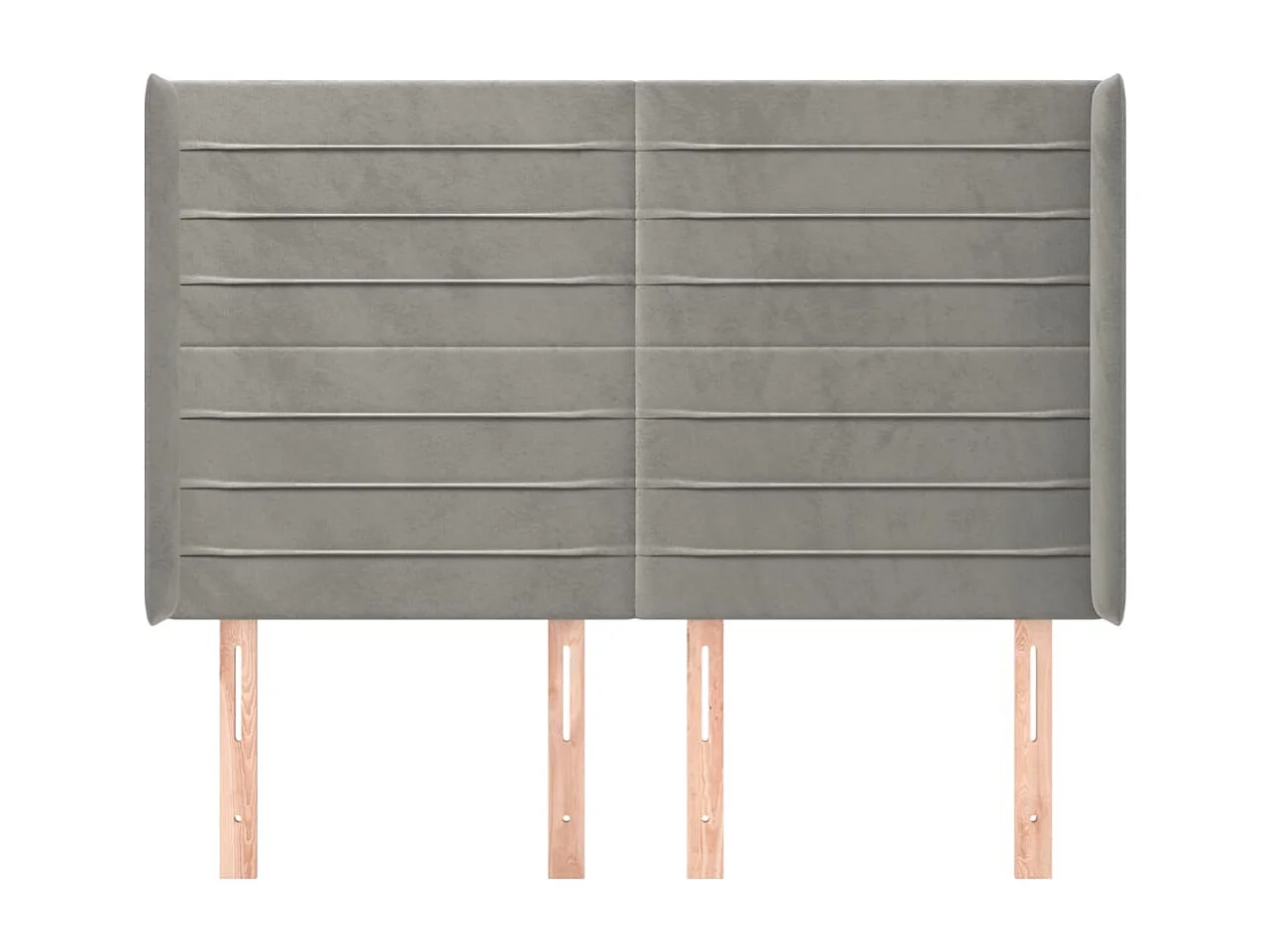 Tête de lit avec oreilles Gris clair 147x16x118-128 Velours