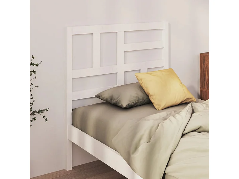 Tête de lit Blanc 81x4x104 Bois massif de pin