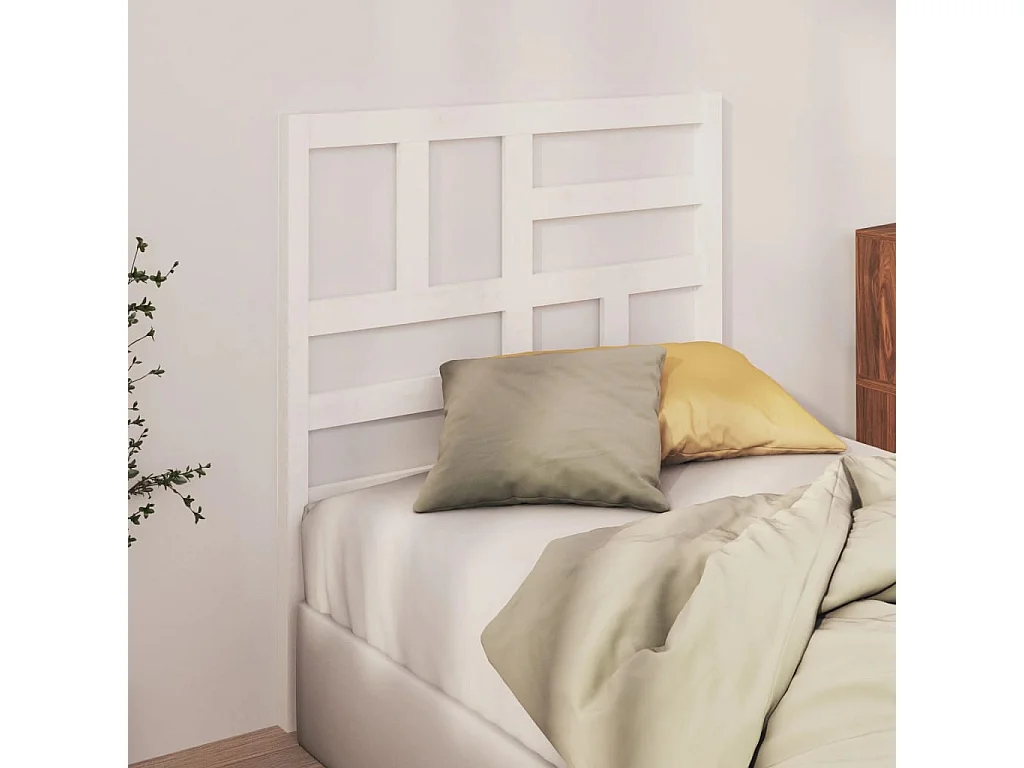 Tête de lit Blanc 81x4x104 Bois massif de pin