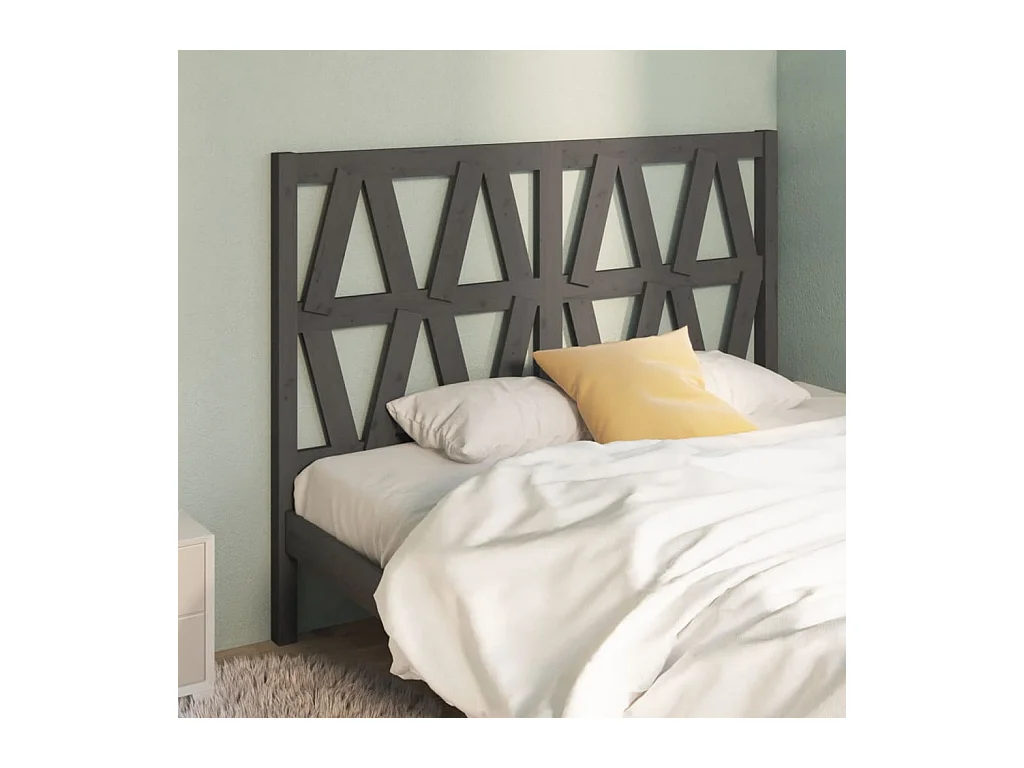 Tête de lit Gris 126x4x100 Bois massif de pin 3