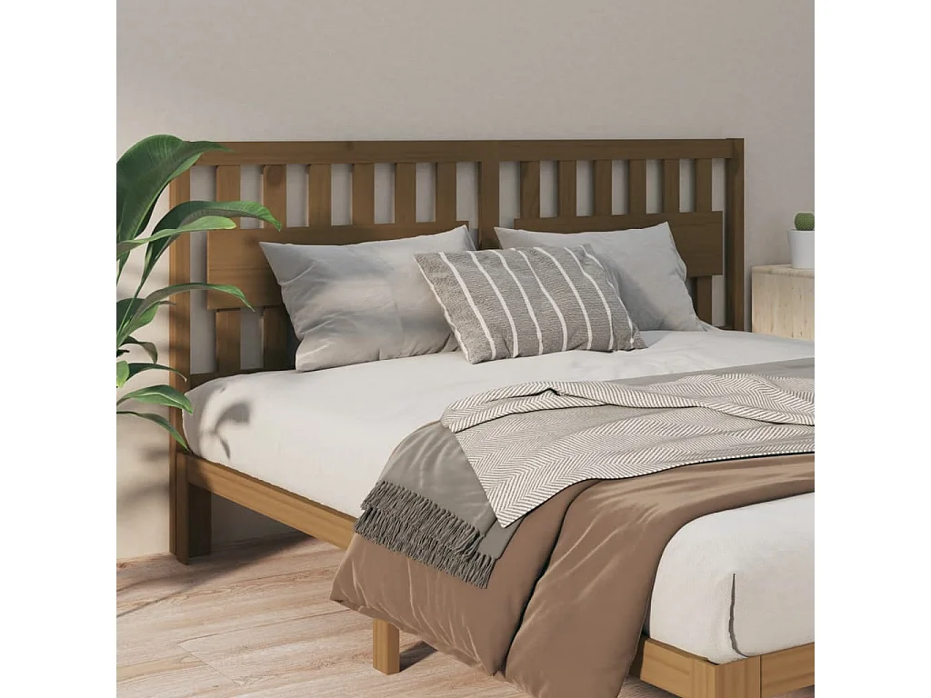Tête de lit Marron miel 125,5x4x100 Bois massif de pin