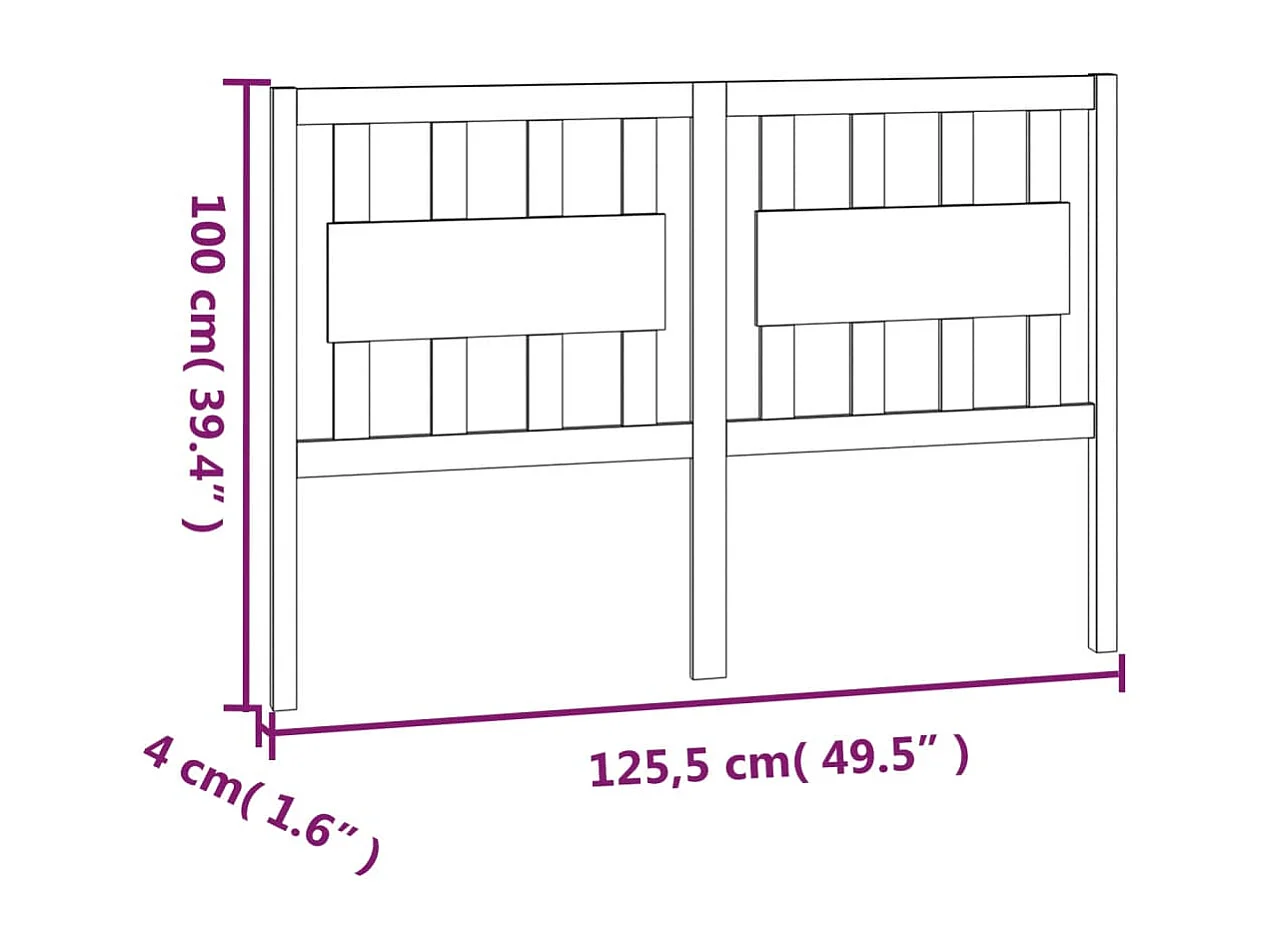 Tête de lit Marron miel 125,5x4x100 Bois massif de pin