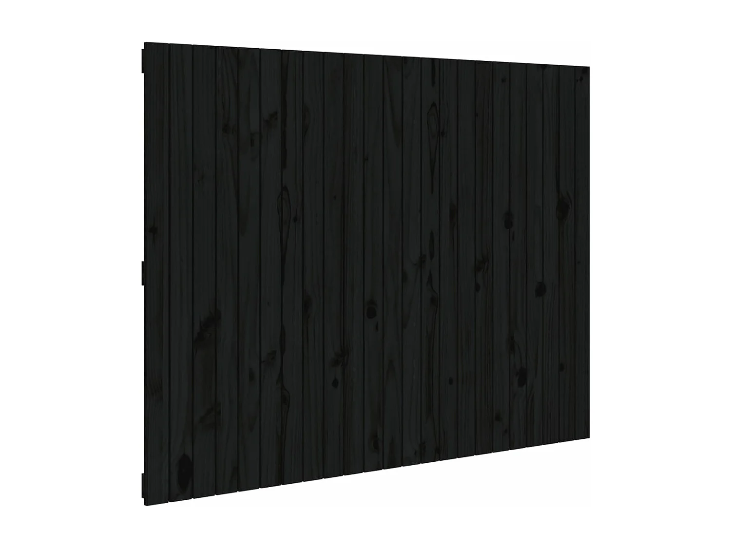 Tête de lit murale Noir 146,5x3x110 Bois massif de pin