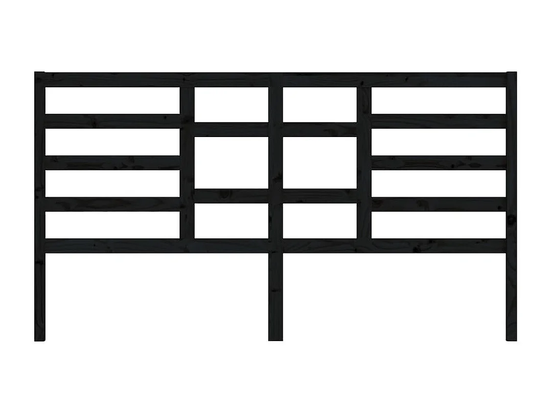 Tête de lit Noir 206x4x104 Bois massif de pin