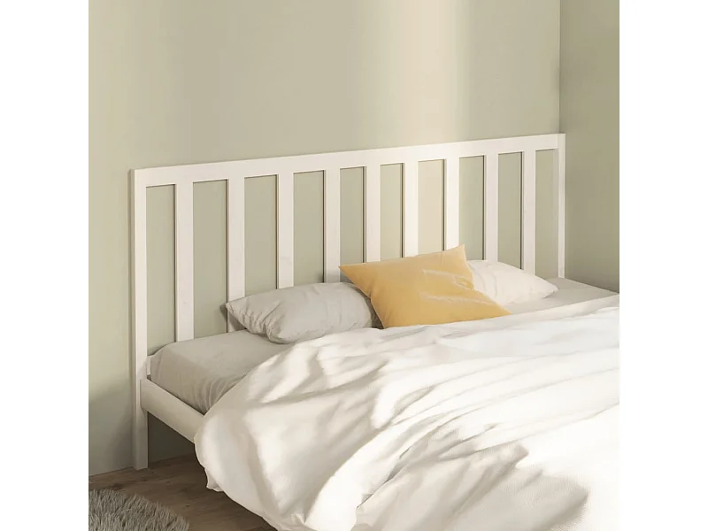 Tête de lit Blanc 206x4x100 Bois massif de pin 2