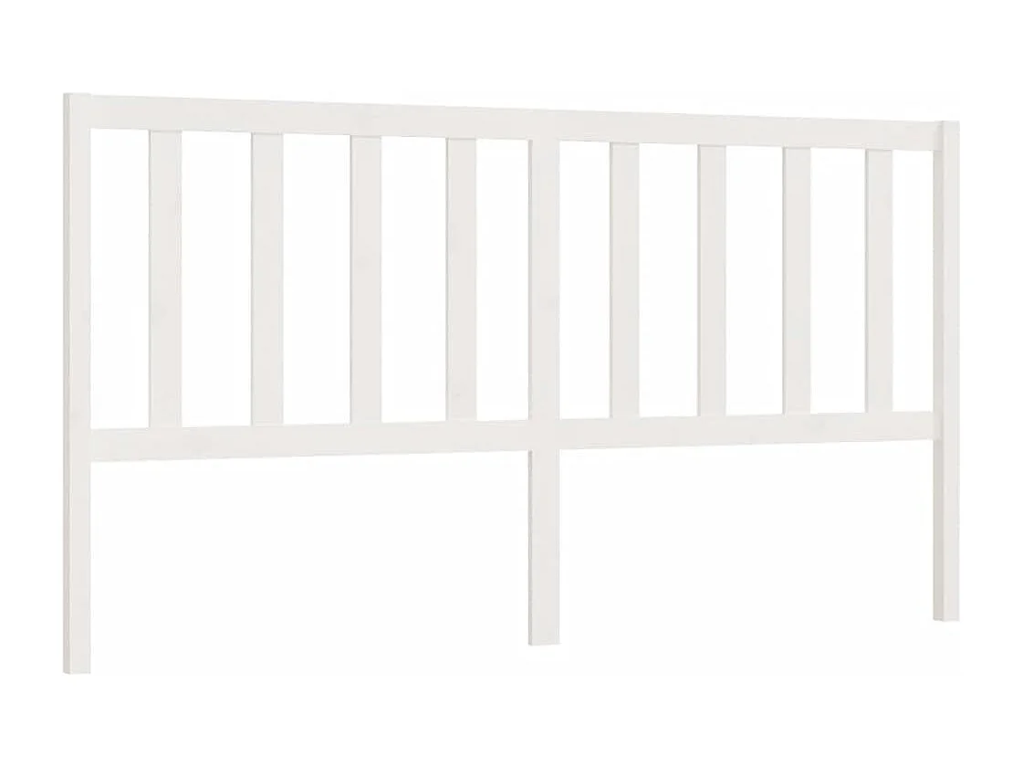 Tête de lit Blanc 206x4x100 Bois massif de pin 2