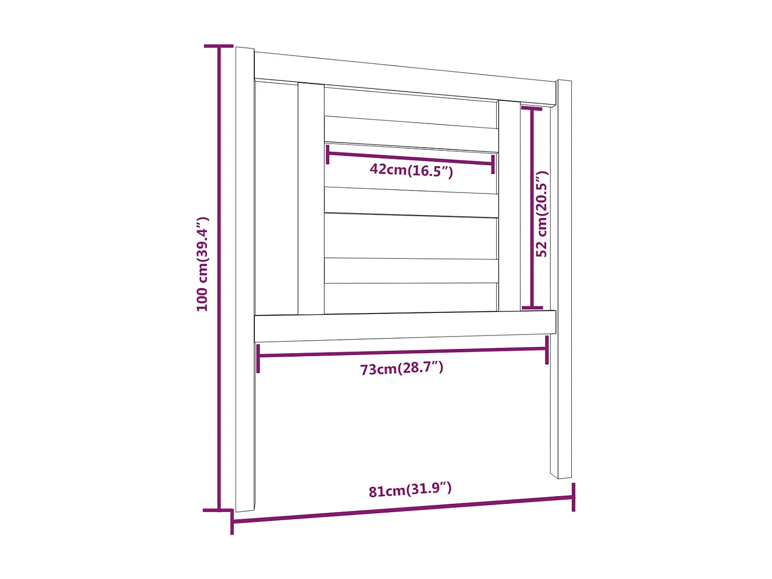 Tête de lit Gris 81x4x100 Bois massif de pin Kalia
