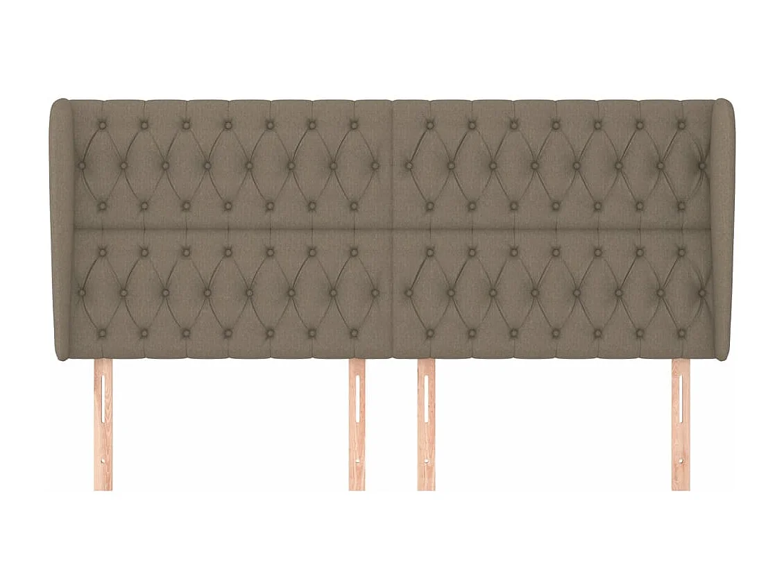 Tête de lit avec oreilles Taupe 203x23x118-128 Tissu 2