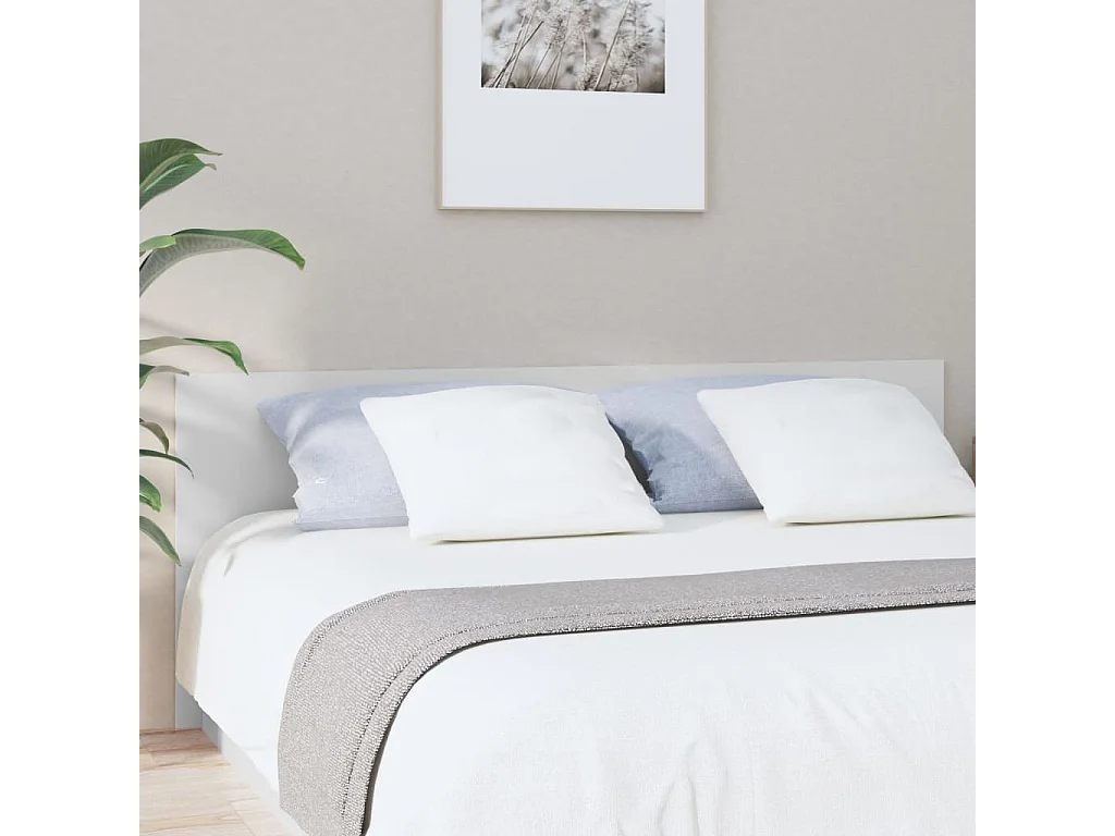 Tête de lit Blanc 200x1,5x80 Bois d'ingénierie