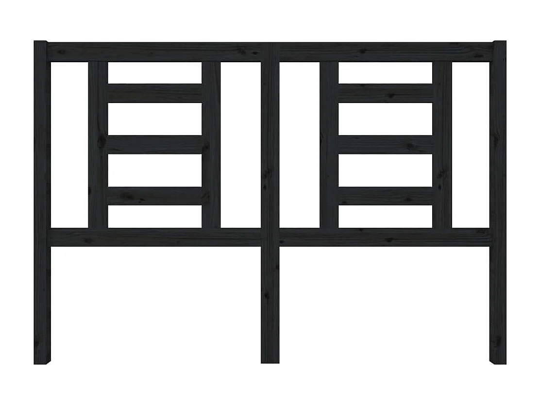 Tête de lit Noir 146x4x100 Bois massif de pin