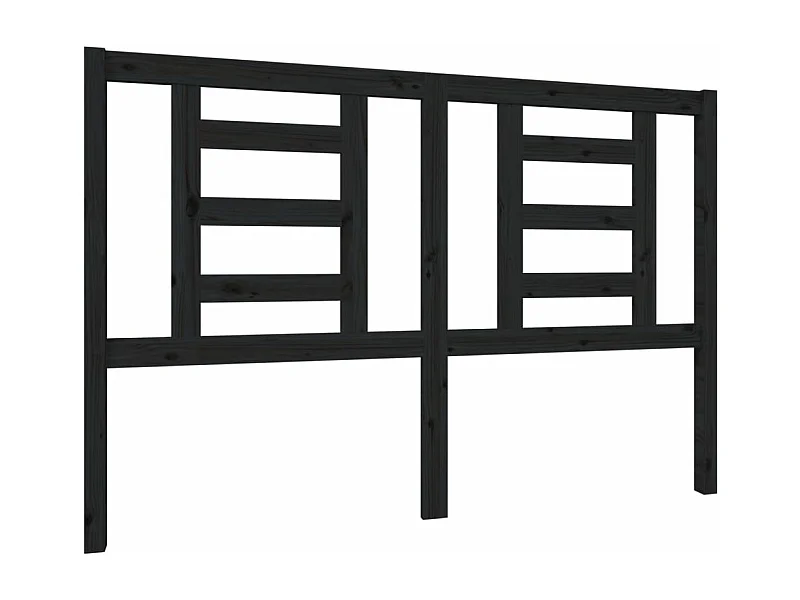 Tête de lit Noir 146x4x100 Bois massif de pin