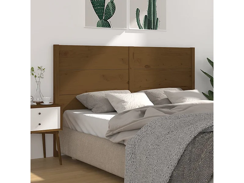 Tête de lit Marron miel 126x4x100 Bois massif de pin 3