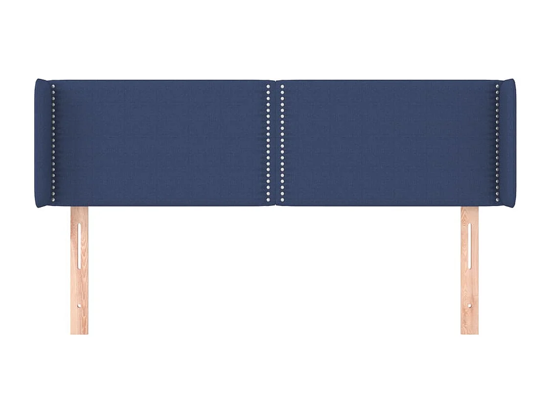 Tête de lit avec oreilles Bleu 147x16x78-88 Tissu