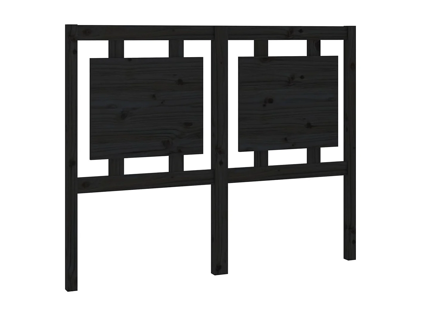 Tête de lit Noir 125,5x4x100 Bois massif de pin 3