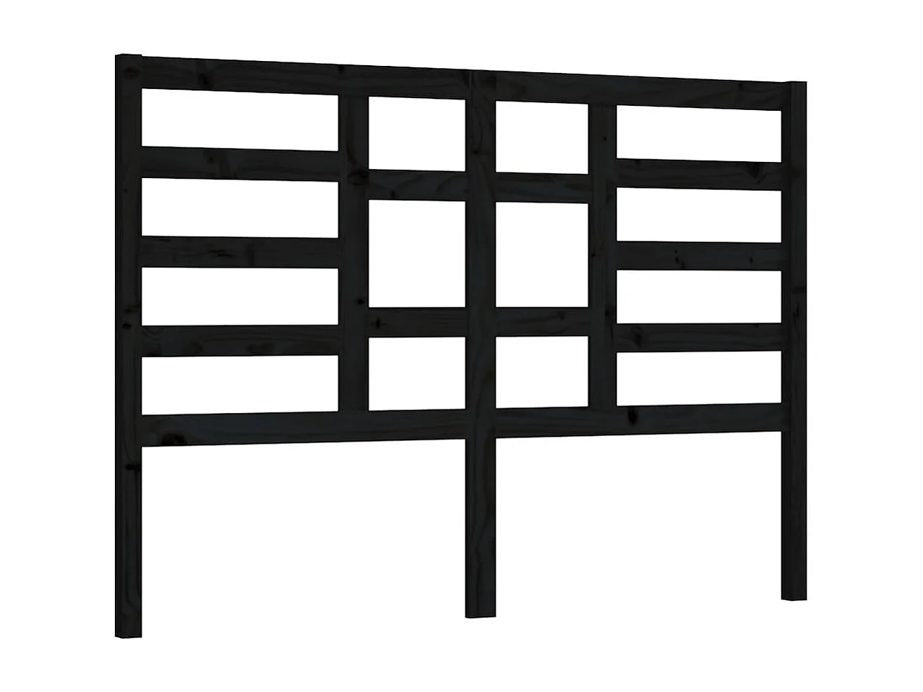 Tête de lit Noir 146x4x104 Bois massif de pin