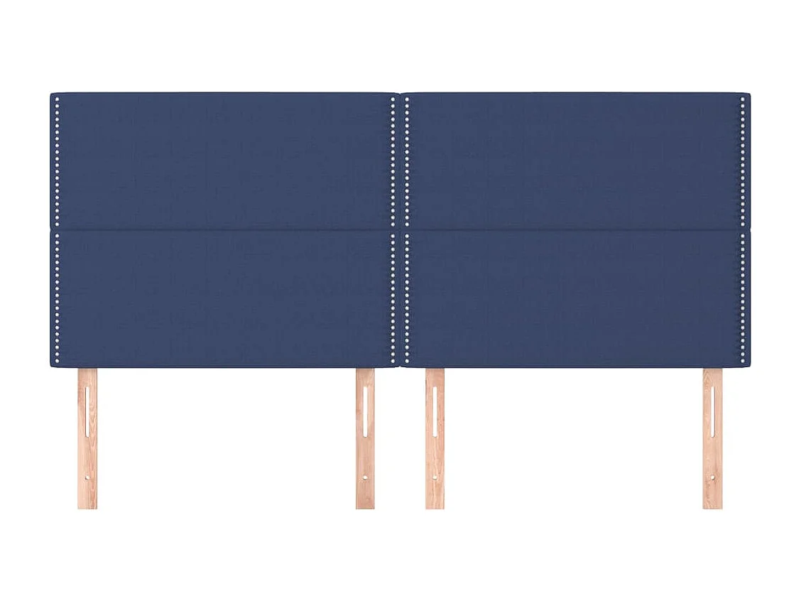 Têtes de lit 4 pcs Bleu 100x5x78-88 Tissu