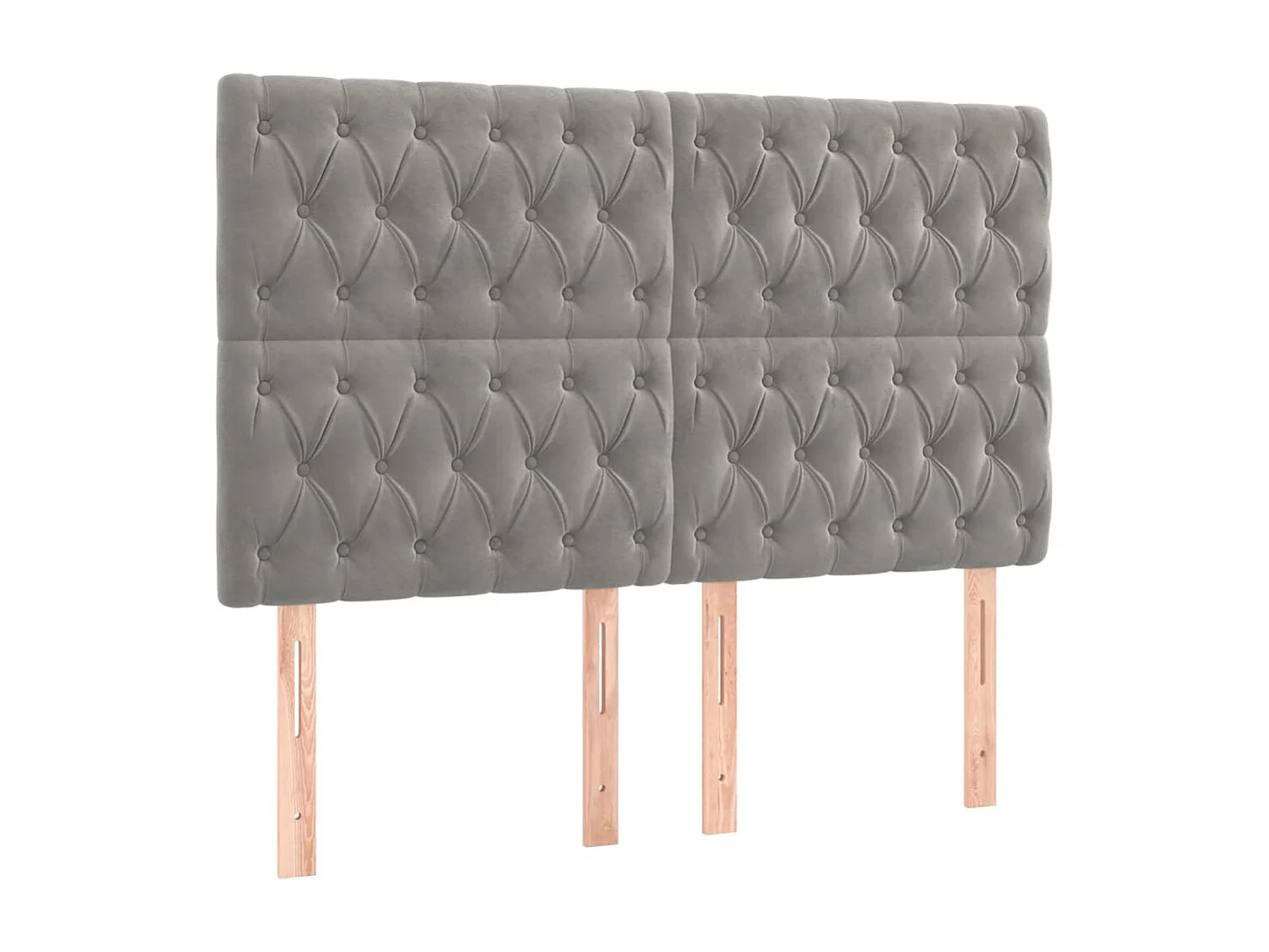 Tête de lit à LED Gris clair 144x7x118-128 Velours