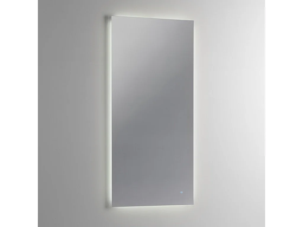 Ensemble meuble de salle de bain 1 tiroir laqué blanc mat avec miroir lumineux et 2 étagères Selb L 60cm