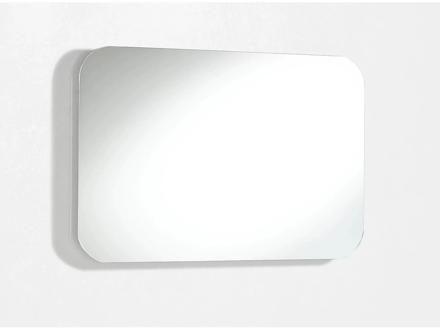 Ensemble meuble de salle de bain 3 tiroirs laqué blanc et gris oxyde et miroir lumineux Lago L 80cm
