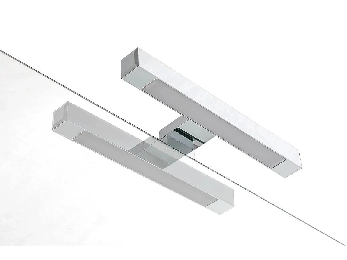 Ensemble meuble de salle de bain 2 tiroirs taupe effet pierre et miroir à LED Olo L 80cm