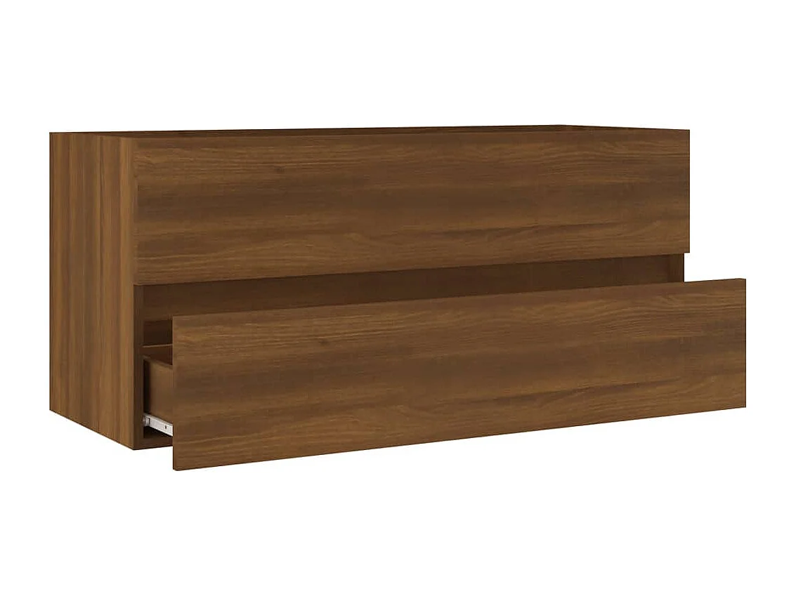 Wastafelkast 100x38,5x45 cm bewerkt hout bruin eikenkleur