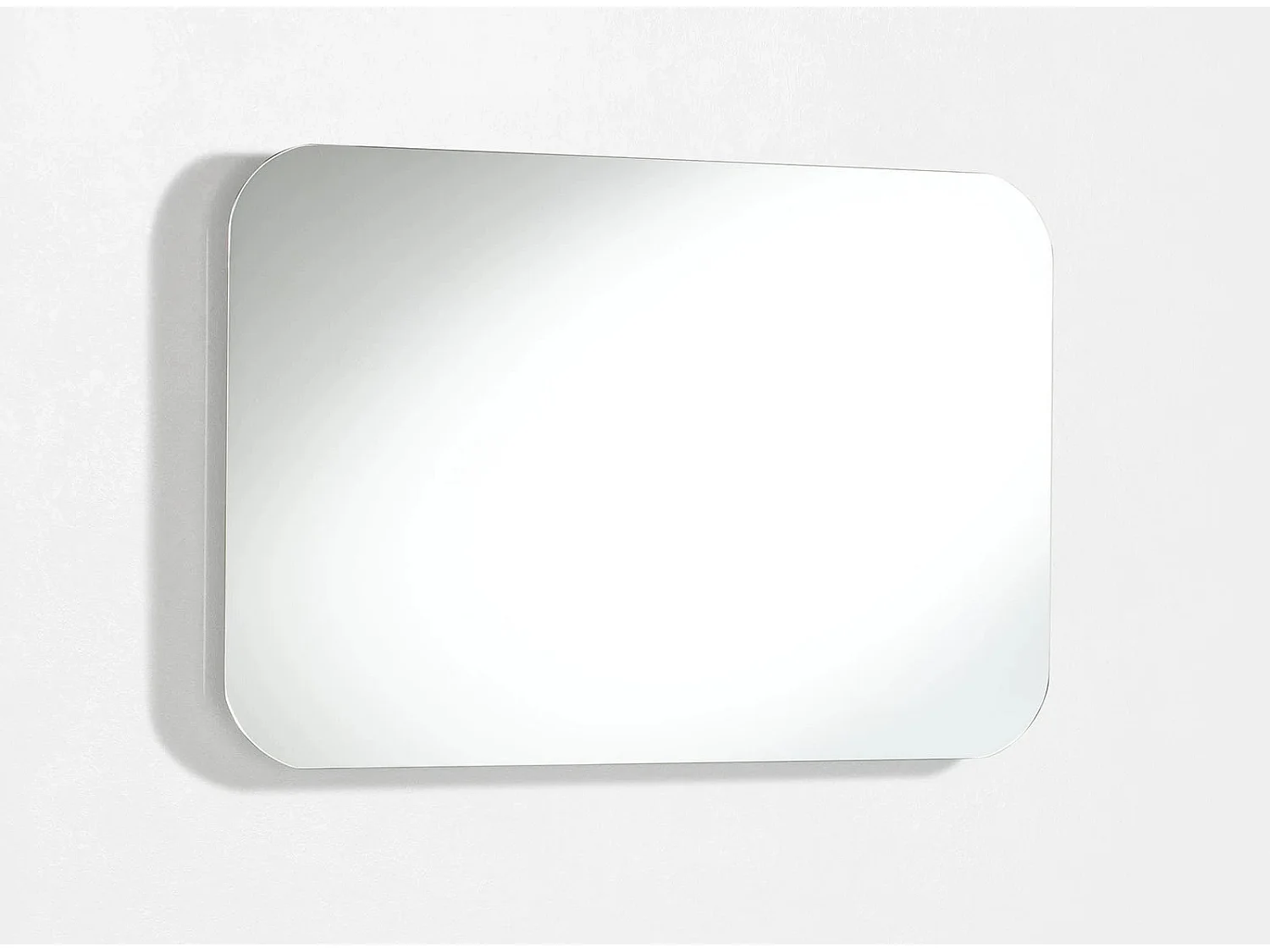 Ensemble meuble de salle de bain 3 tiroirs laqué blanc et bleu gris et miroir lumineux Lago L 60cm