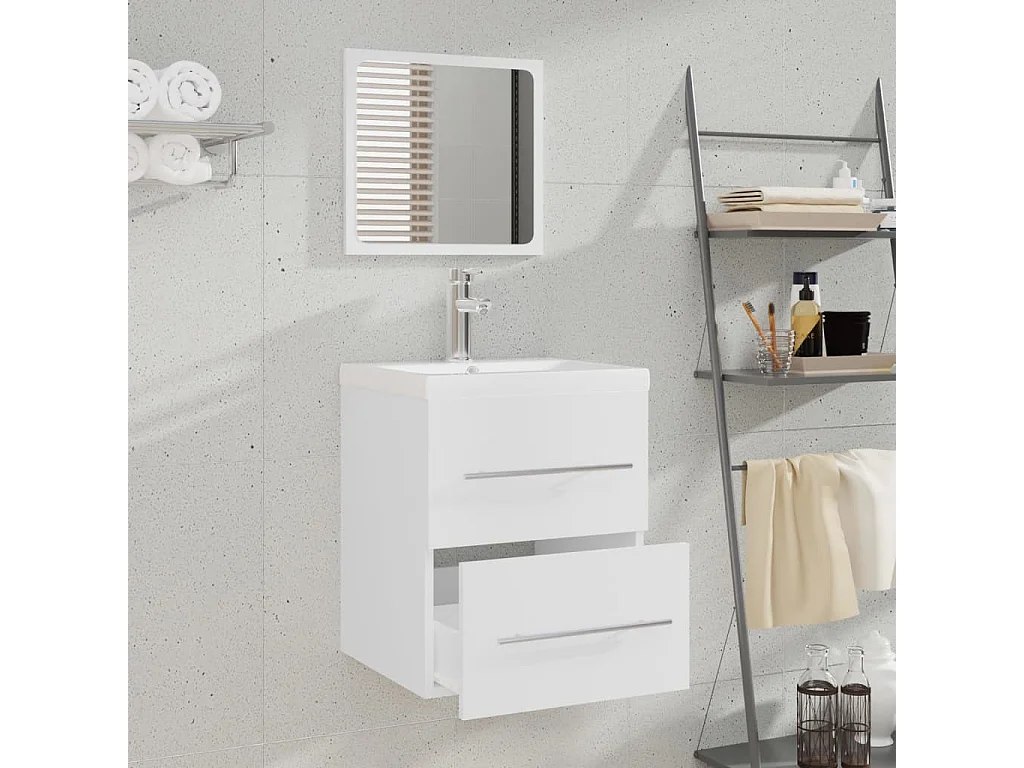Armoire de salle de bain avec miroir Blanc 41x38,5x48