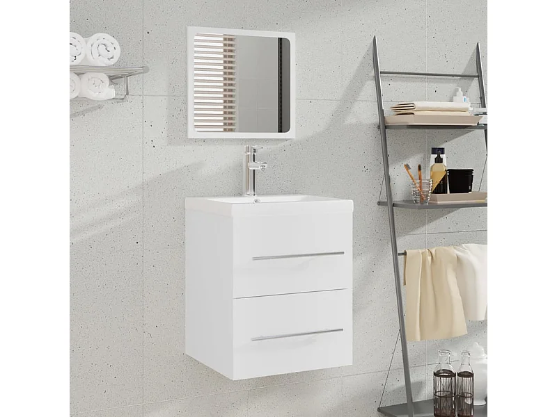 Armoire de salle de bain avec miroir Blanc 41x38,5x48