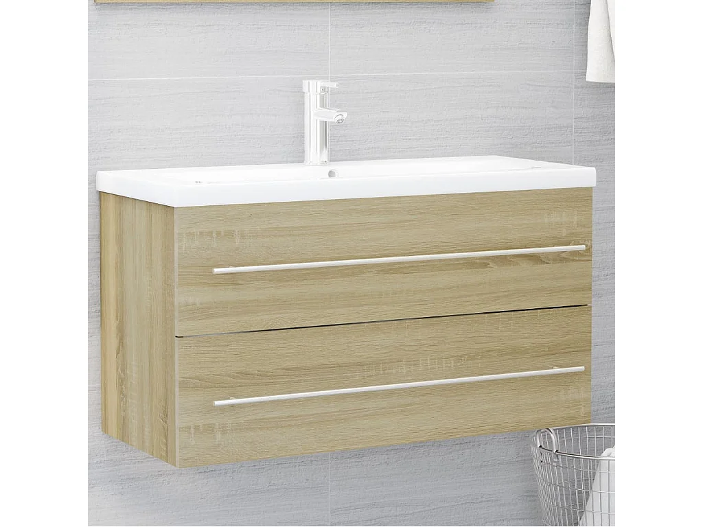 Ensemble de meubles de bain 2 pcs Chêne sonoma 5