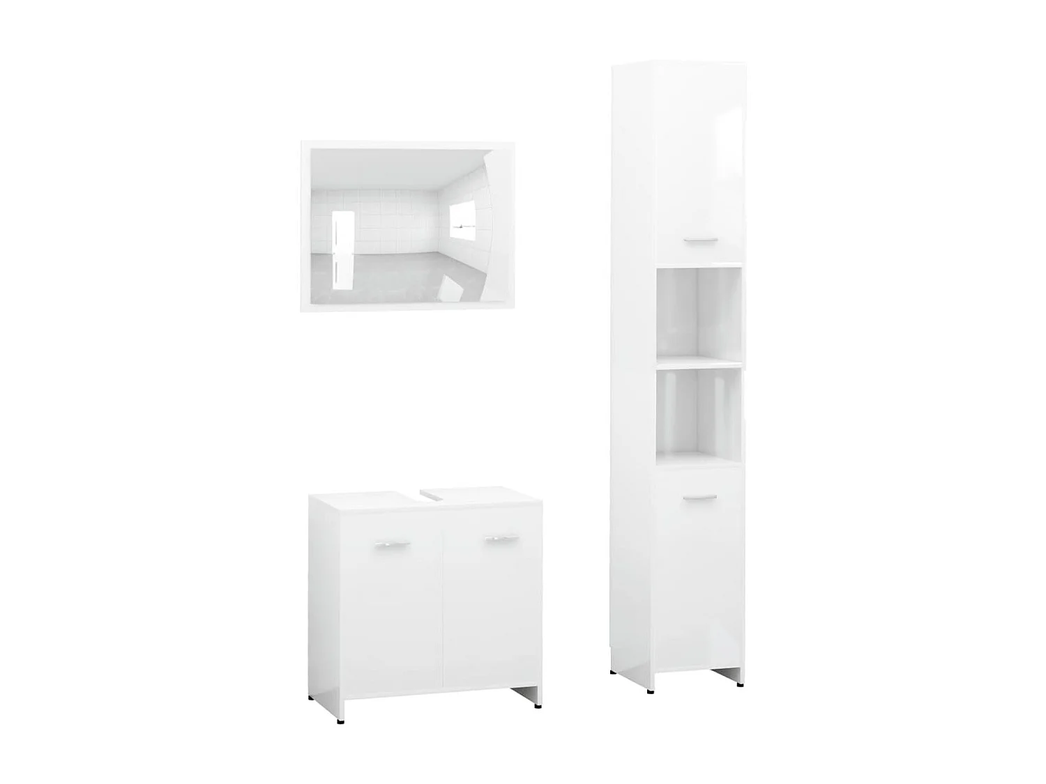 Ensemble de meubles de salle de bain 3 pcs Blanc 5