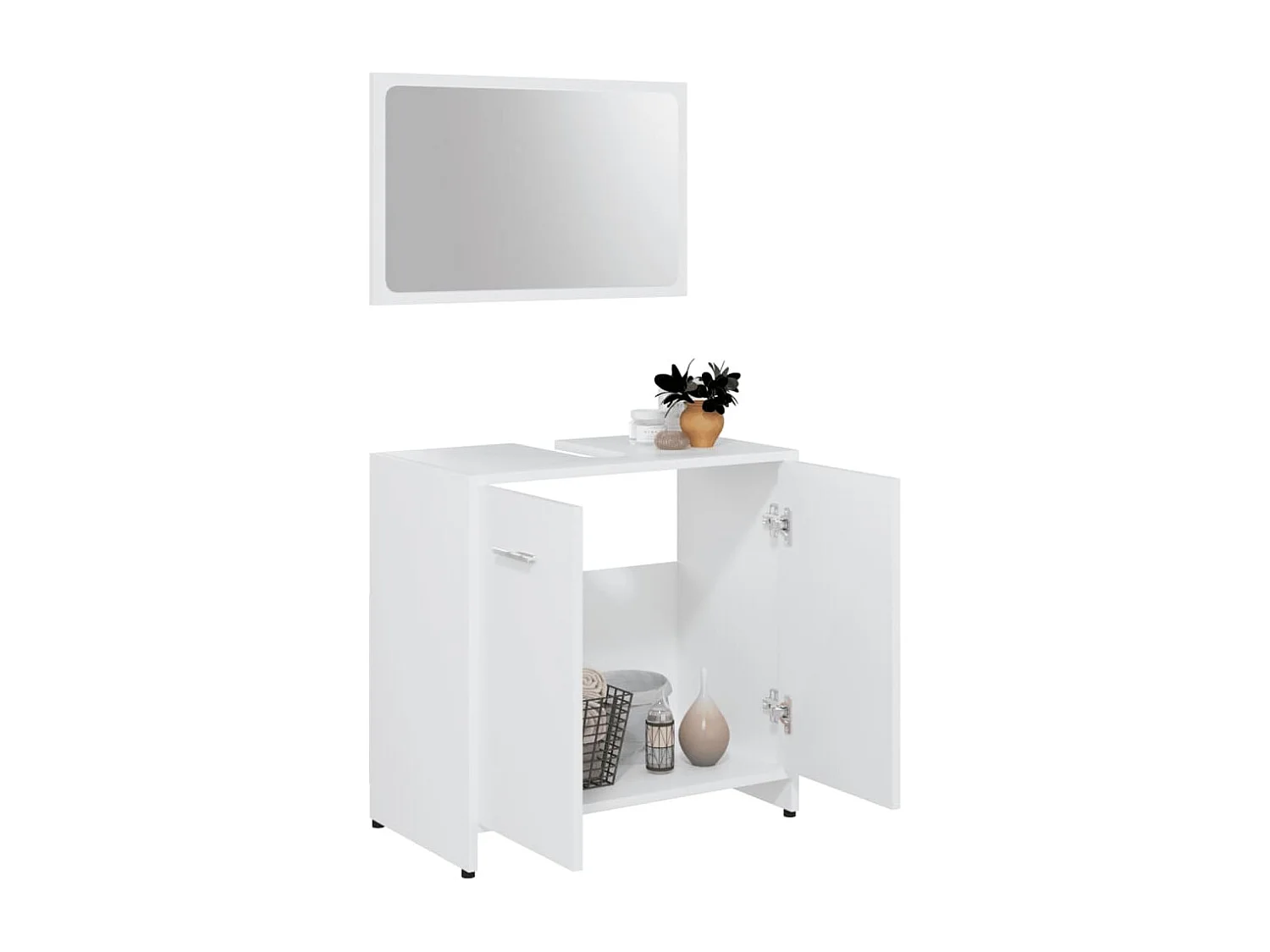 Ensemble de meubles de salle de bain 3 pcs Blanc 5