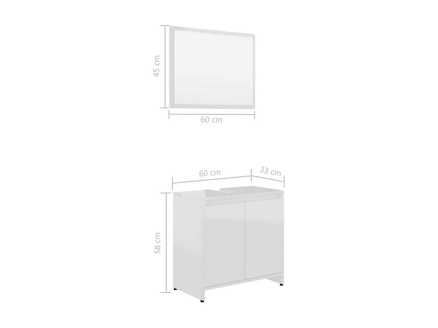 Ensemble de meubles de salle de bain Blanc brillant 50