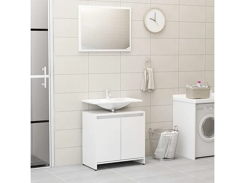 Ensemble de meubles de salle de bain Blanc brillant 50