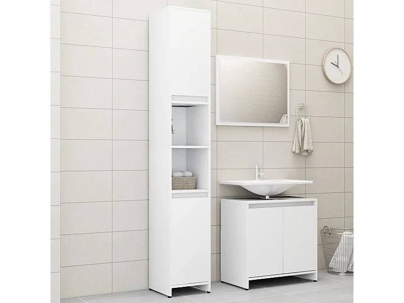 Ensemble de meubles de salle de bain 3 pcs Blanc 7