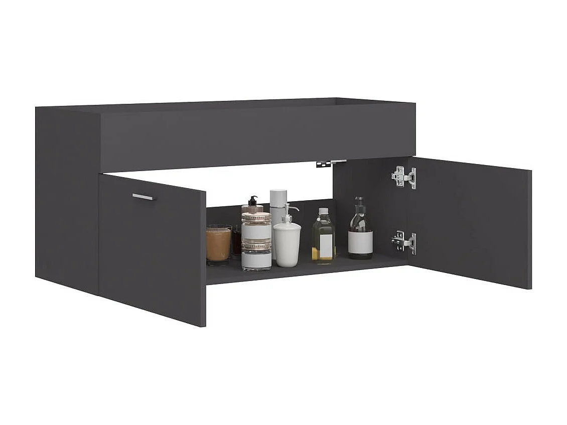 Wastafelkast 100x38,5x46 cm bewerkt hout grijs