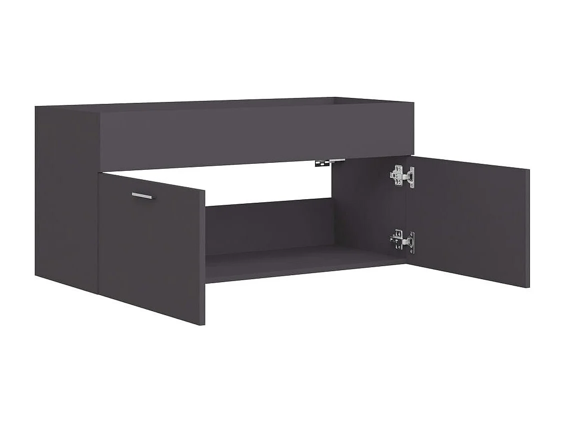 Wastafelkast 100x38,5x46 cm bewerkt hout grijs