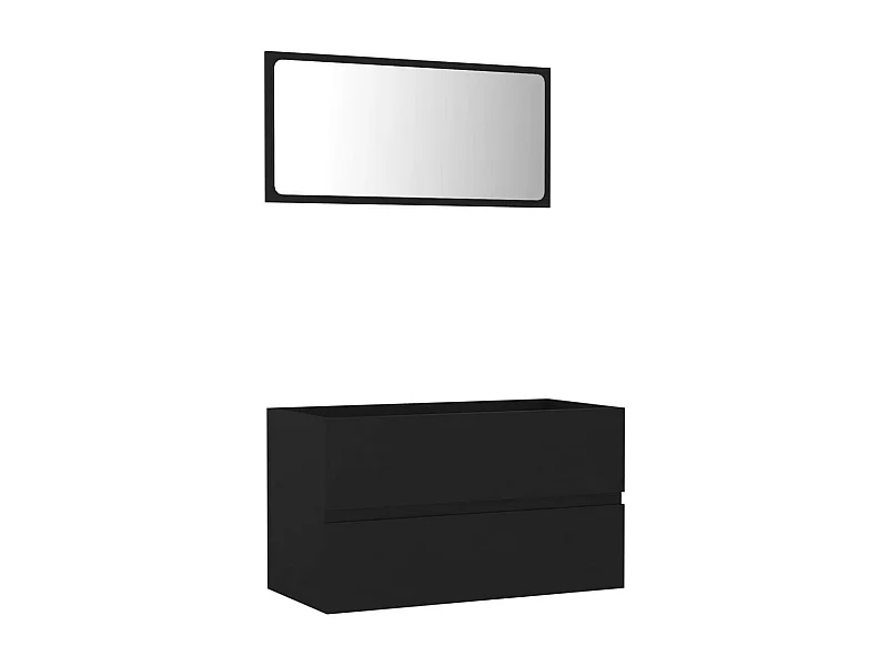 Ensemble de meubles de salle de bain 2 pcs Noir Vezal