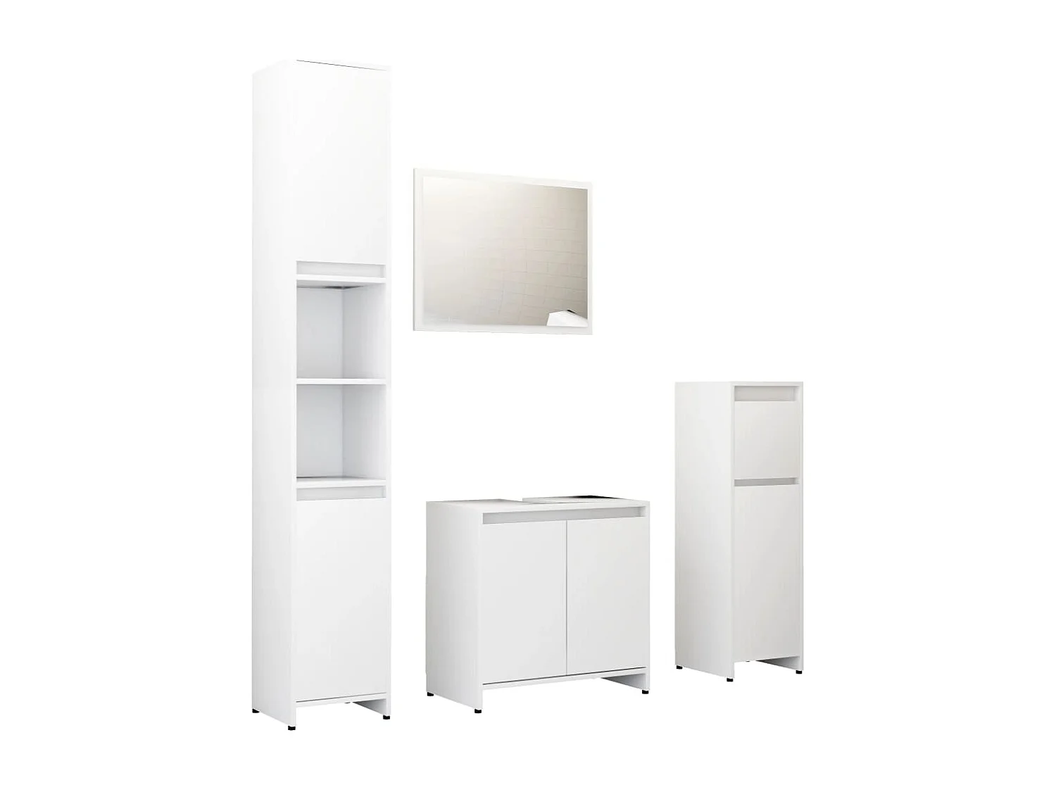 Ensemble de meubles de salle de bain 4 pcs Blanc