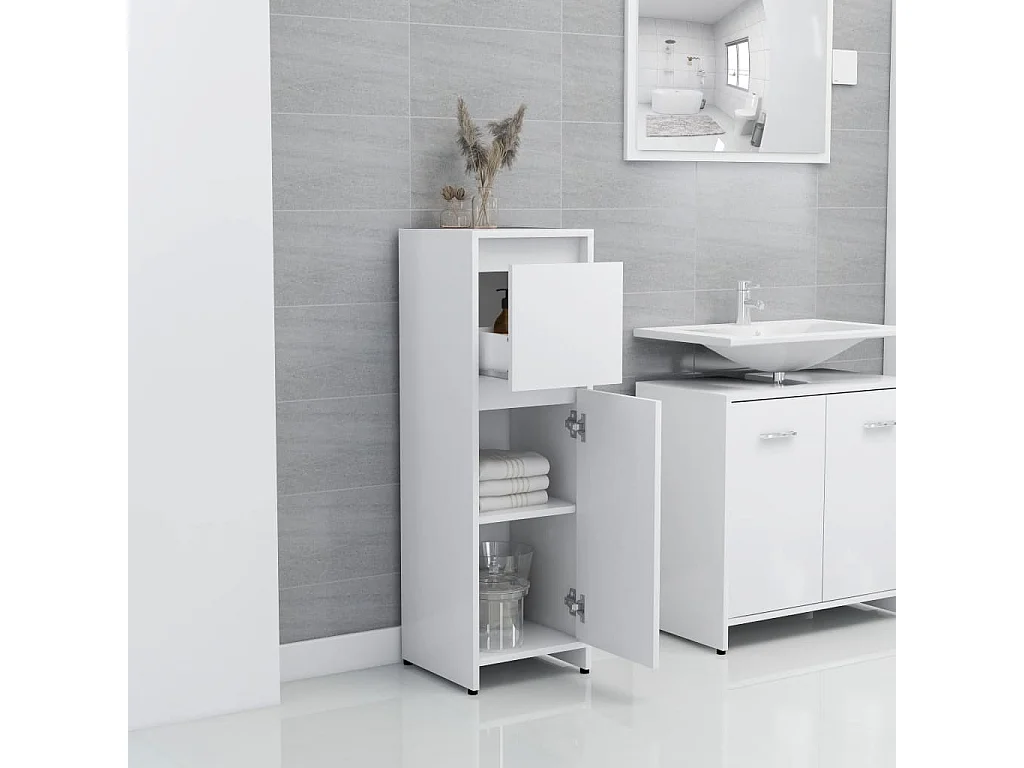 Ensemble de meubles de salle de bain 4 pcs Blanc