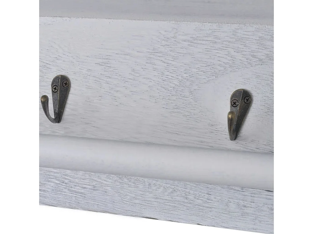 Porte-manteau Blanc 60x23,5x33 Bois de Paulownia