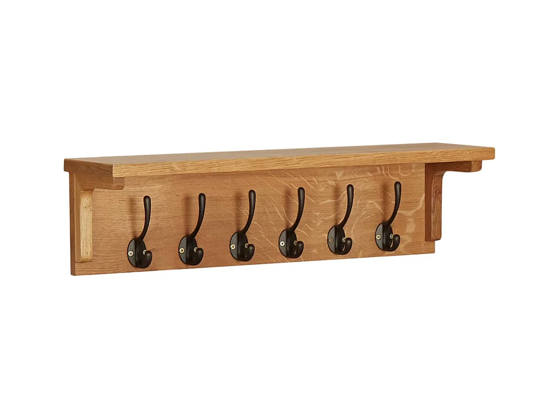 Porte-manteau 60x16x16 Bois de chêne massif