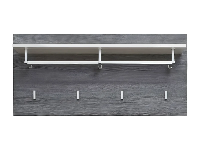 Kapstok met 4 witte en grijze melamine haken Bezzi